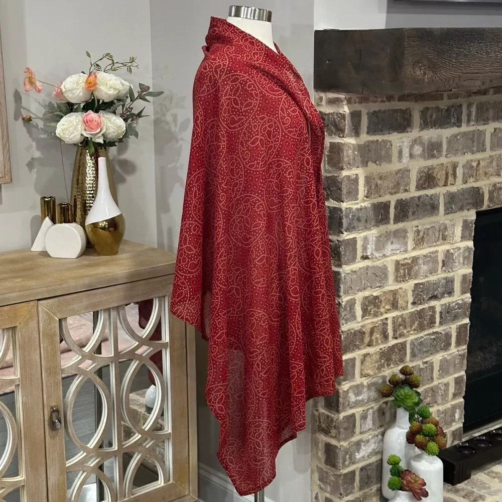 Indian Jaipuri Bohemian Long Scarf 🧣 in Red Color Combo
